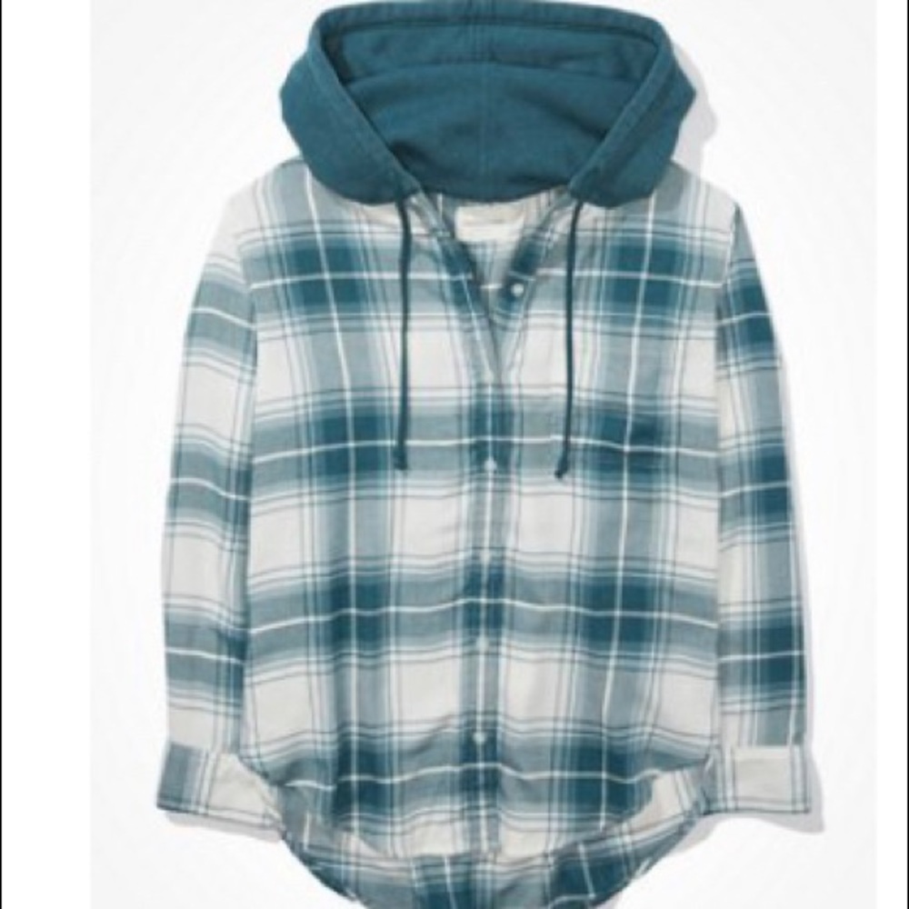 AE hooded flannel worn once